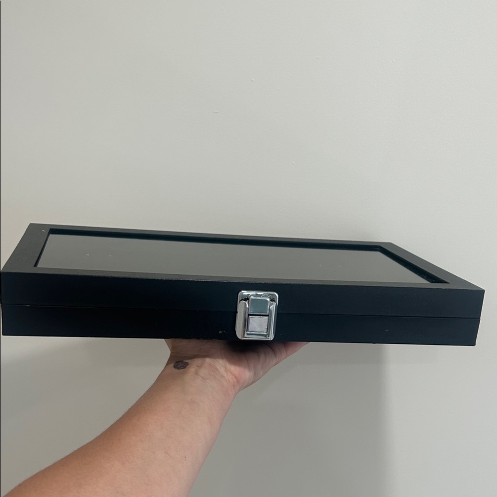 Black Ring Display Case with Glass Top FINAL SALE